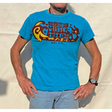 Mister Freedom® SHOP TEE "Skipper" Aqua, screen-printed with vintage-inspired graphics on 1940s and 1950s style t-shirts, made in USA