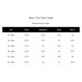 Baloo "Two-Tone" Jacket size chart