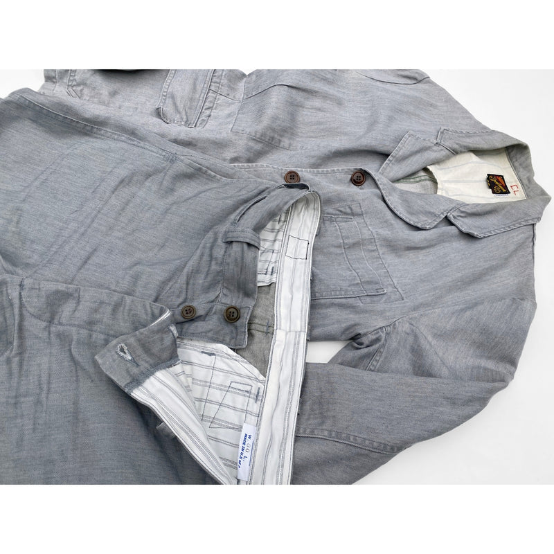 Mister Freedom® Sportsman Chinos in NOS grey denim twill. Inspired by vintage 1940’s-50’s cotton twill work pants and classic men’s tailoring. Made in USA.