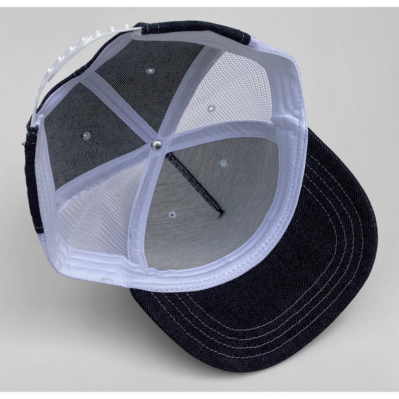 Classic five-panel pattern with interior piping and sweatband