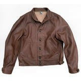 Campus Jacket - "Bison" - Brown Veg-Tan Leather