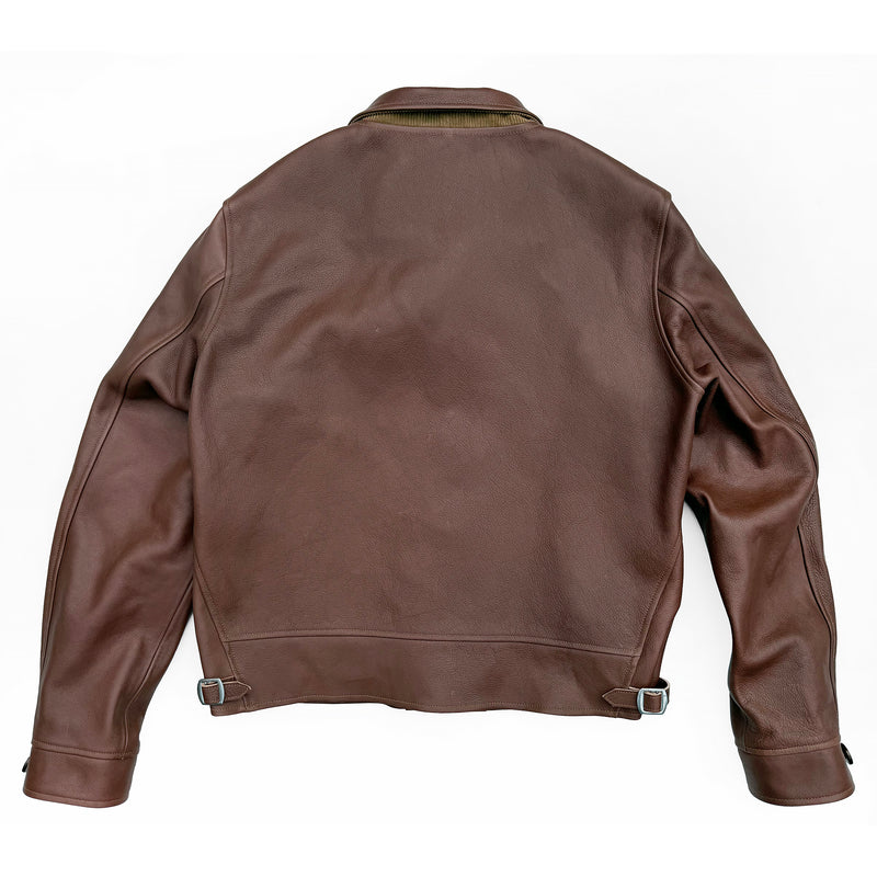 Campus Jacket - "Bison" - Brown Veg-Tan Leather