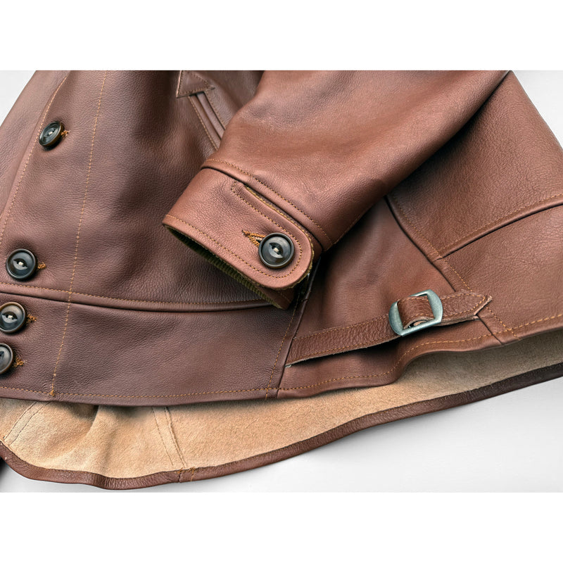 Campus Jacket - "Bison" - Brown Veg-Tan Leather