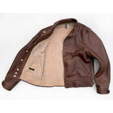 Campus Jacket - "Bison" - Brown Veg-Tan Leather