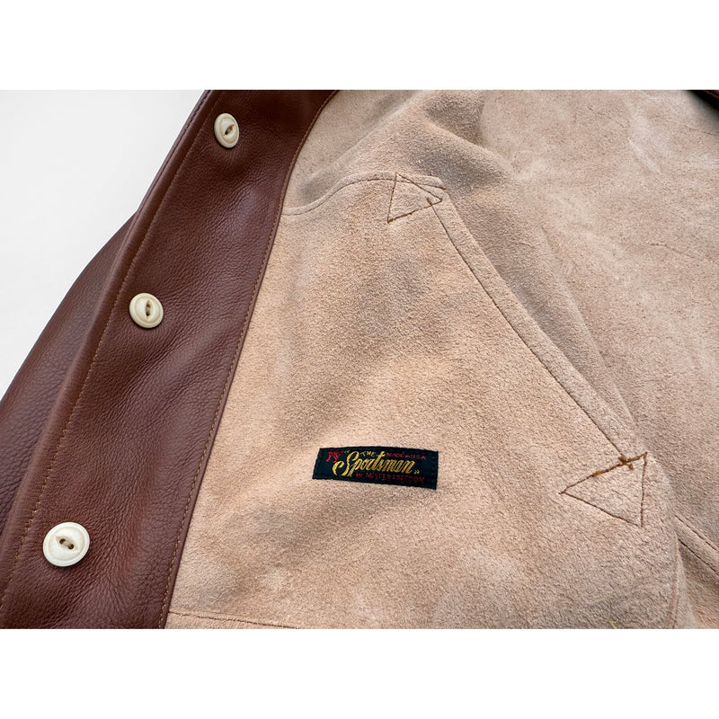 Campus Jacket - "Bison" - Brown Veg-Tan Leather