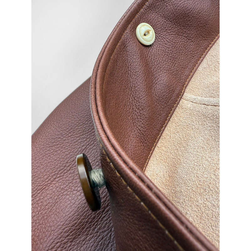 Campus Jacket - "Bison" - Brown Veg-Tan Leather