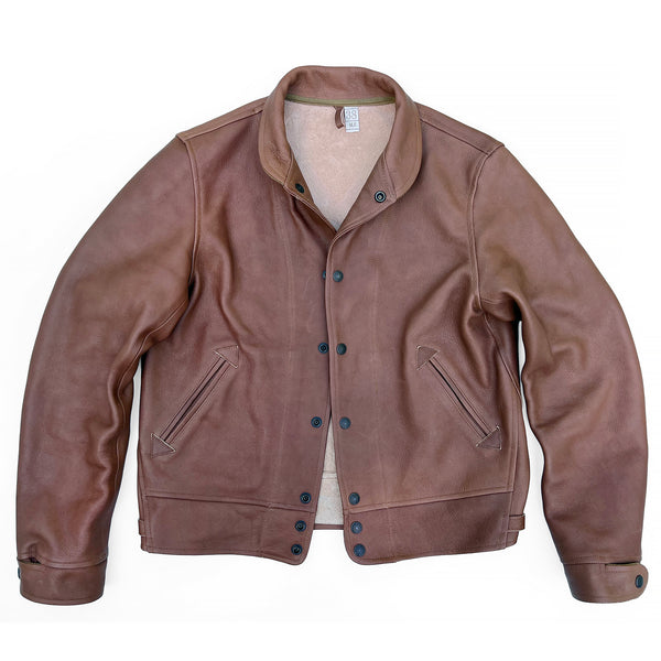 Campus "Stud" Jacket - "Bison" - Brown Veg-Tan Leather