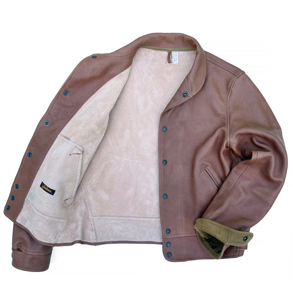 Campus "Stud" Jacket - "Bison" - Brown Veg-Tan Leather