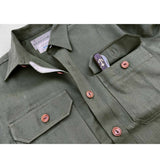 MFSC Snipes Shirt - Army Green Shade 44 - Pattern inspired by a rare vintage 1930’s US Army wool uniform classic shirt, revisited MF® style.