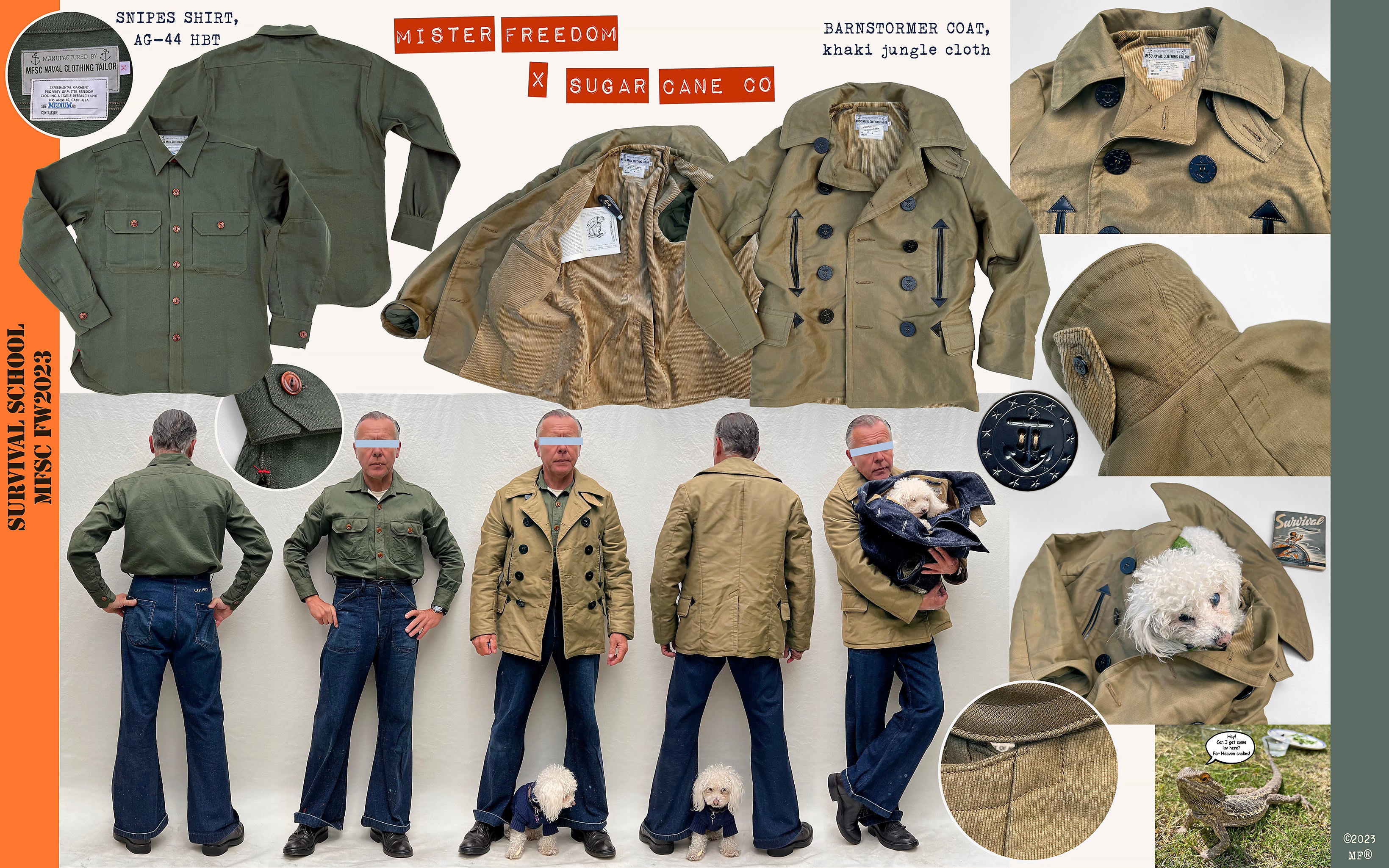 Mister Freedom® x Sugar Cane msfc FW2023 LookBook Preview, “Survival S