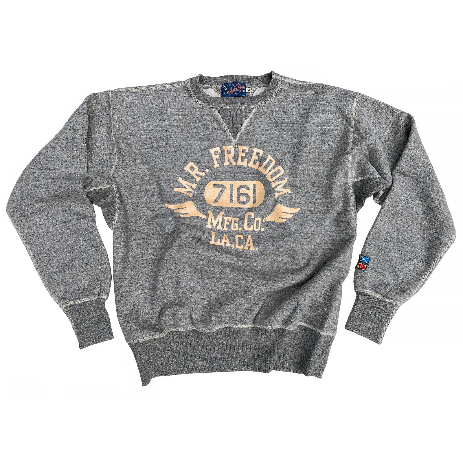 トップス 50s color flock sweat shirt Medalist_Grey_Flock-1a_1600x.