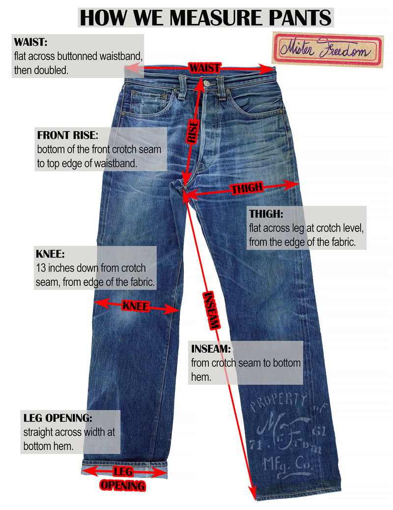 Mister Freedom® How We Measure Pants