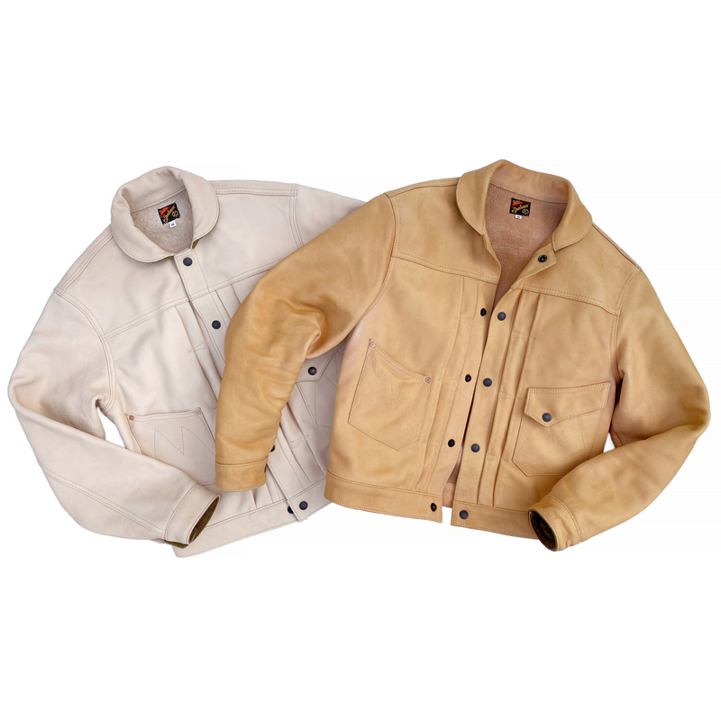 Ranch Blouse "Randall" Natural Veg-Tan Leather. Made In USA