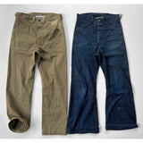 Side by side comparison of the Original Snow Denim Swabbies and Swabbies MOD in Khaki HBT