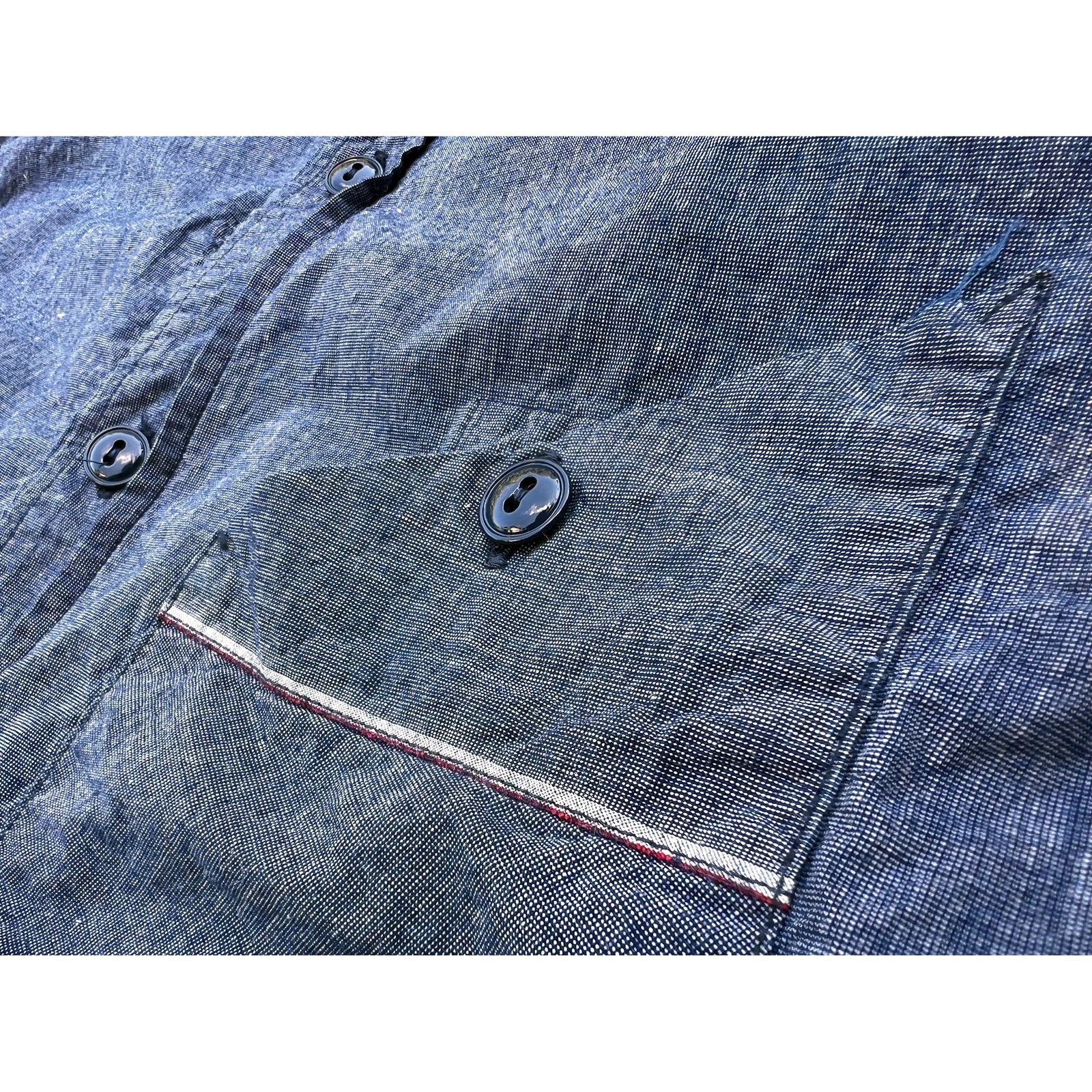 Vintage 90's Stussy Made in USA Denim Style Button Up Shirt