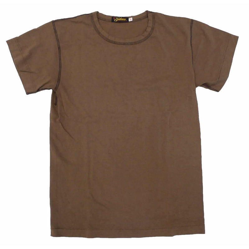 Mister Freedom® SKIVVY T-shirt BROWN 436, vintage inspired tubular knit jersey tee, available in Small, Medium, Large, X-Large, made in USA