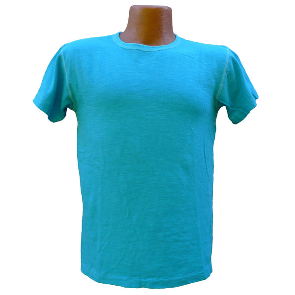 Mister Freedom® STANLEY T-shirt AQUA, vintage inspired tubular knit jersey tee, available in Small, Medium, Large, X-Large, made in USA