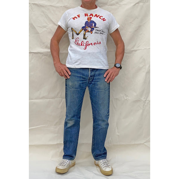 Mister Freedom® SHOP TEE "MF Ranch", screen-printed with vintage-inspired graphics on 1940s and 1950s style t-shirts, made in USA