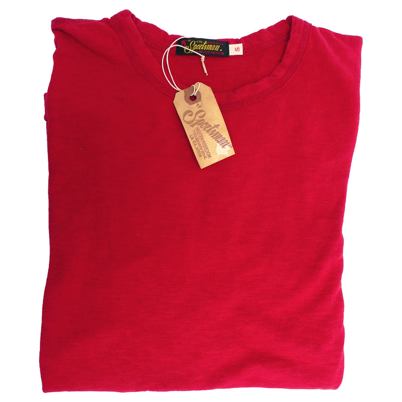 Mister Freedom® STANLEY T-shirt RED, vintage inspired tubular knit jersey tee, available in Small, Medium, Large, X-Large, made in USA