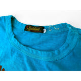 Mister Freedom® SHOP TEE "Skipper" Aqua, hand screen-printed with vintage-inspired original graphics on tubular knit jersey STANLEY T-shirts, made in USA