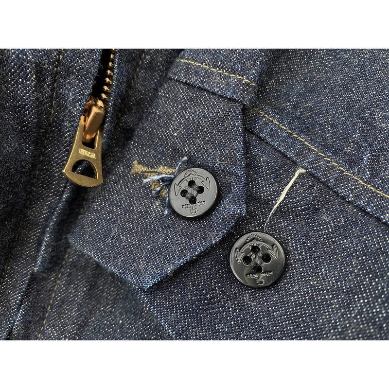 Mister Freedom® ADVISOR Jacket is  inspired by a 1960s zipper jacket, and the US military tradition of local-made custom garments. Made in Japan from “Army” 2×1 selvedge indigo denim twill.