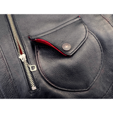 Bronco Champ details: Universal zipper and Mister Freedom snap button on pocket