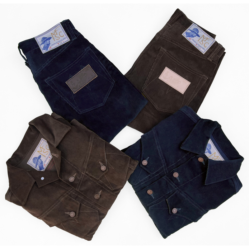 Mister Freedom® Cowboy Jacket and Californian Lot.674 in matching navy and brown corduroy