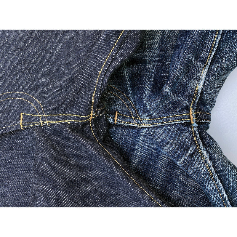 Classic vintage five-pocket jeans pattern.
