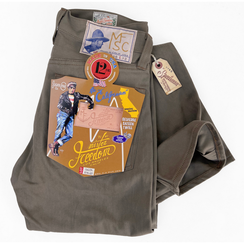 Californian Lot.674 - Mocha Sateen (Slim leg) | Mister Freedom® Californian Lot.674 - Mocha Sateen (Slim leg) | Mister Freedom®