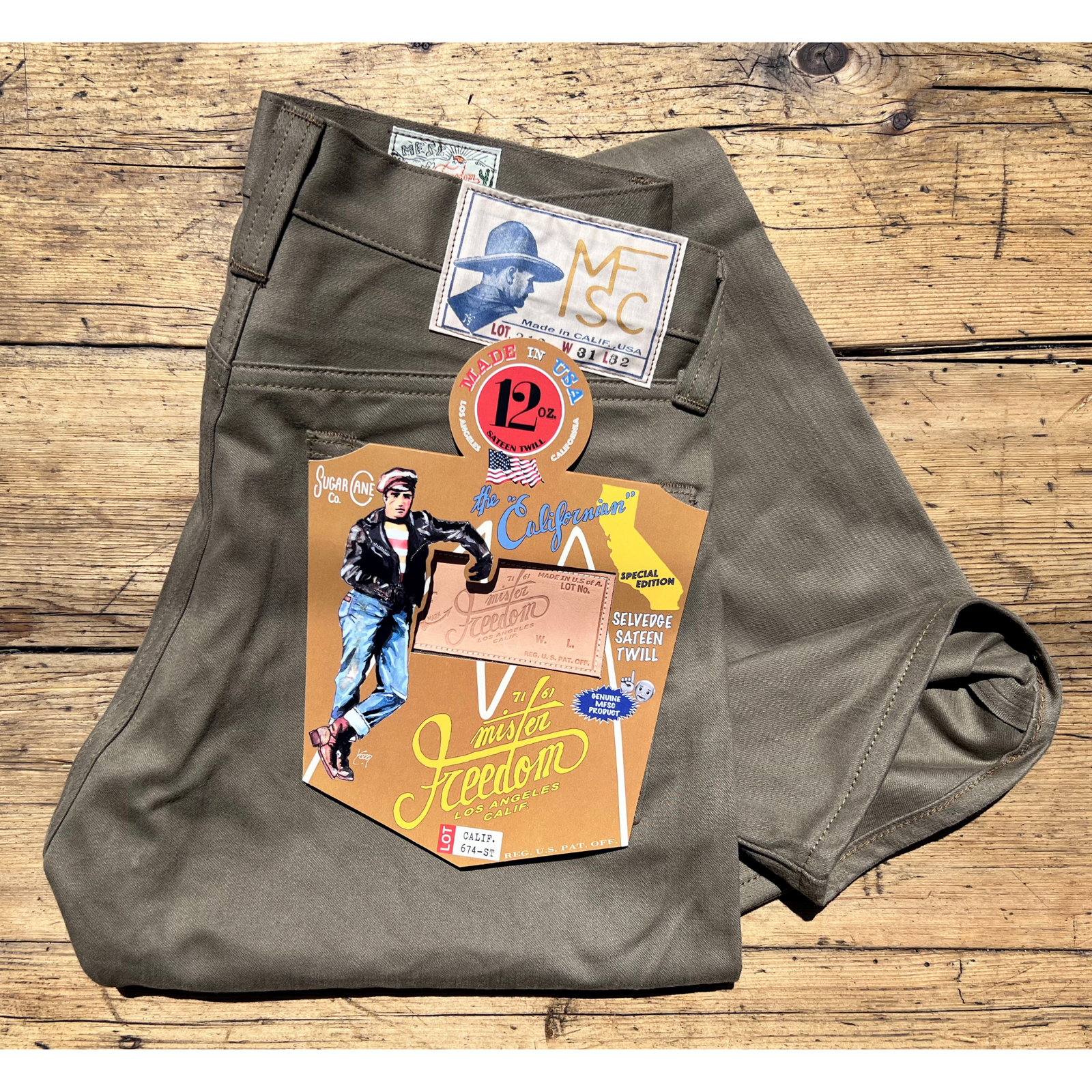 Californian Lot.674 - Mocha Sateen (Slim leg) | Mister Freedom® Californian Lot.674 - Mocha Sateen (Slim leg) | Mister Freedom®