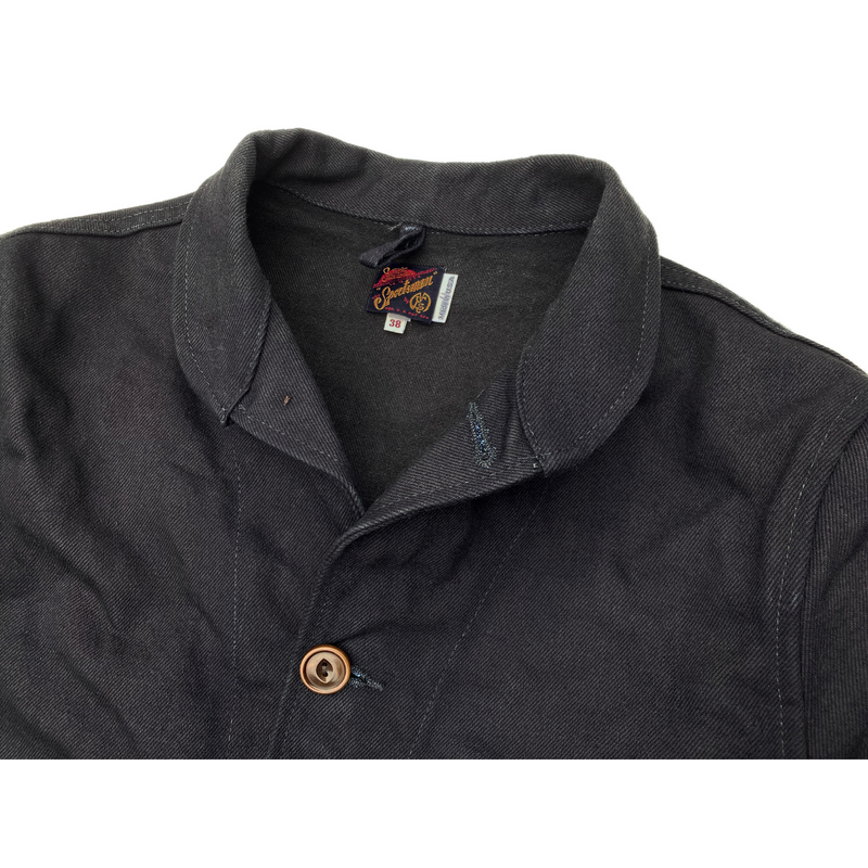 MFSC Campus Jacket Midnight Denim - An original pattern inspired by 1930’s sportswear ‘Cossack’ type unlined leather jackets.