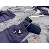 The MF® CONTENDER Attached-Hood Zip-Front Sweatshirt, in all-cotton two-tone tubular fleeced jersey, is designed by Mister Freedom® in California, USA, and produced in Japan