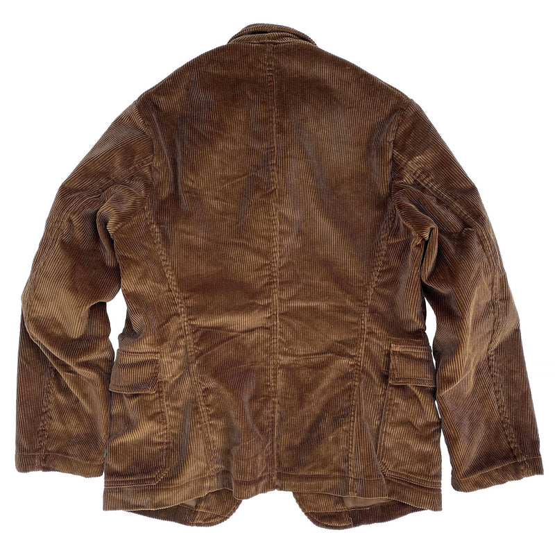 Continental Sportcoat "Rive Gauche" Corduroy Fabric: 14 Oz. Heavy wide-wale corduroy, 100% cotton, “vintage” cognac brown color, milled in Japan.
