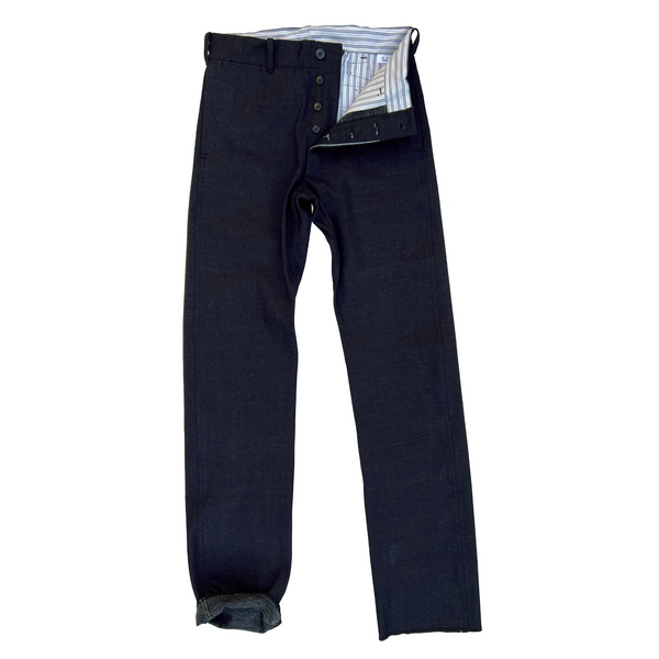 Continental Trousers in Indigo Cross Hatch Twill, made in USA