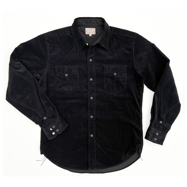 Dude Rancher Shirt in black corduroy, made in Japan