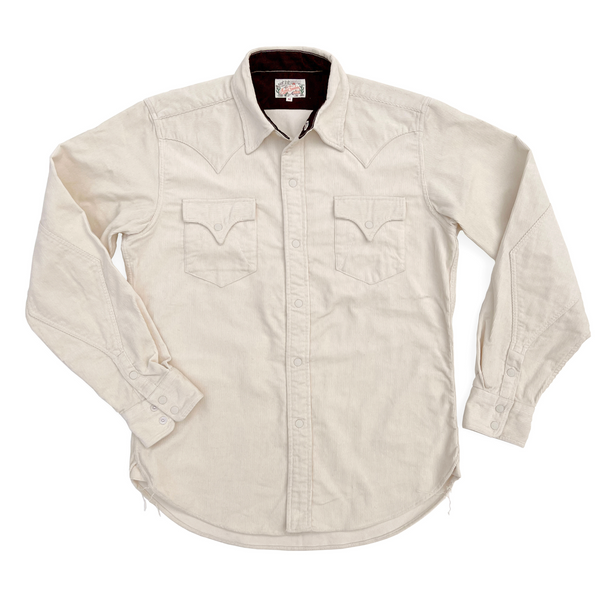 Dude Rancher Shirt in off-white corduroy, made in Japan