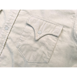 Original curvy “M” decorative stitching on front chest pocket