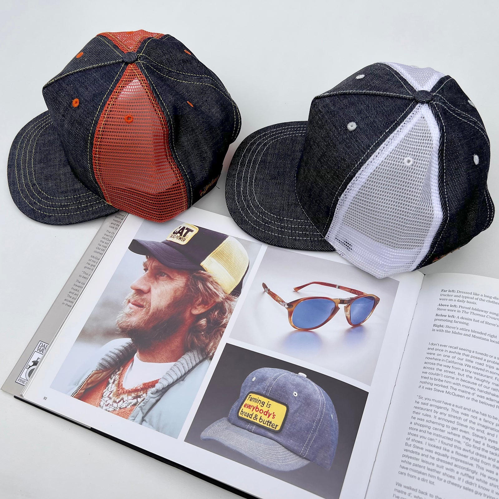 Snapback Cap 5P - NOS Selvedge Denim Orange Mesh | Mister Freedom®