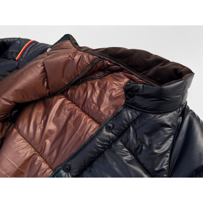 "ROADEO" Jacket made from black nylon (exterior) and brown nylon interior