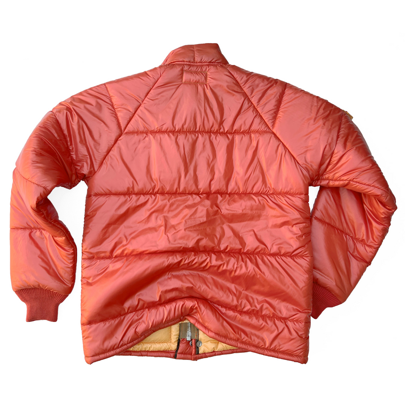"ROADEO" Jacket quilted construction: orange nylon exterior and gold interior