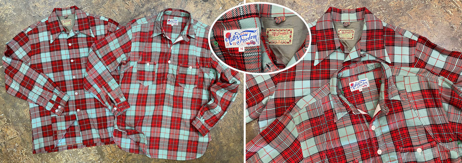 Mister Freedom Mens Red Plaid offers Corduroy Nixon Shirt S NWOT