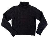 Mariner Sweater Roll-Nack, black cotton made in Japan