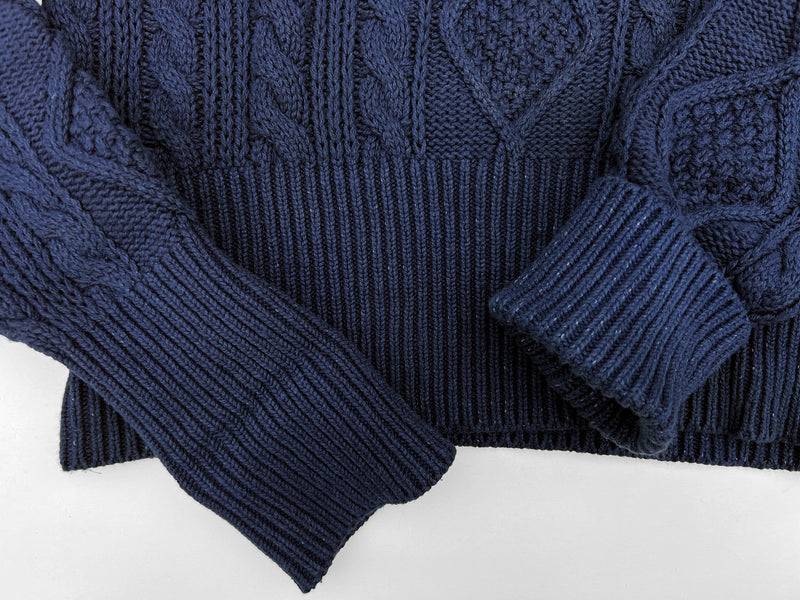 100% Cable Knit with ribbed cuffs