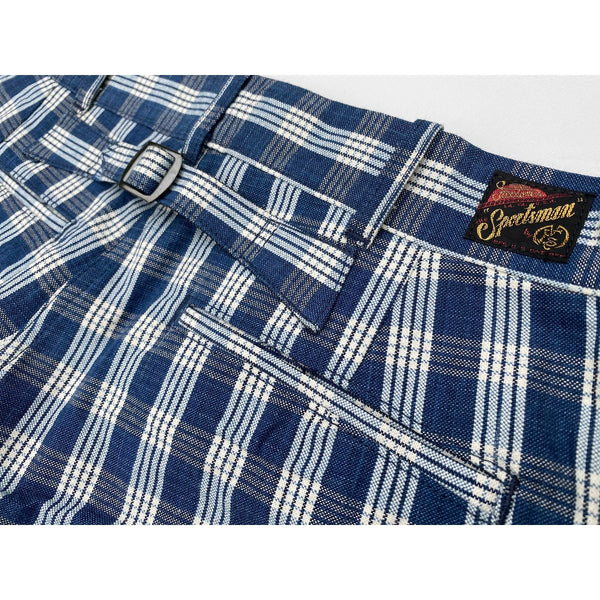 Mister Freedom® Continental Bermuda shorts made in USA from Japanese indigo Palaka cloth. 