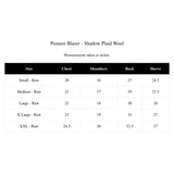 Pioneer Jacket Shadow Plaid size chart
