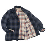 Pioneer Jacket Lining: 100% cotton woven plaid heavy flannel, natural/navy/red dominant. Milled in Japan.
