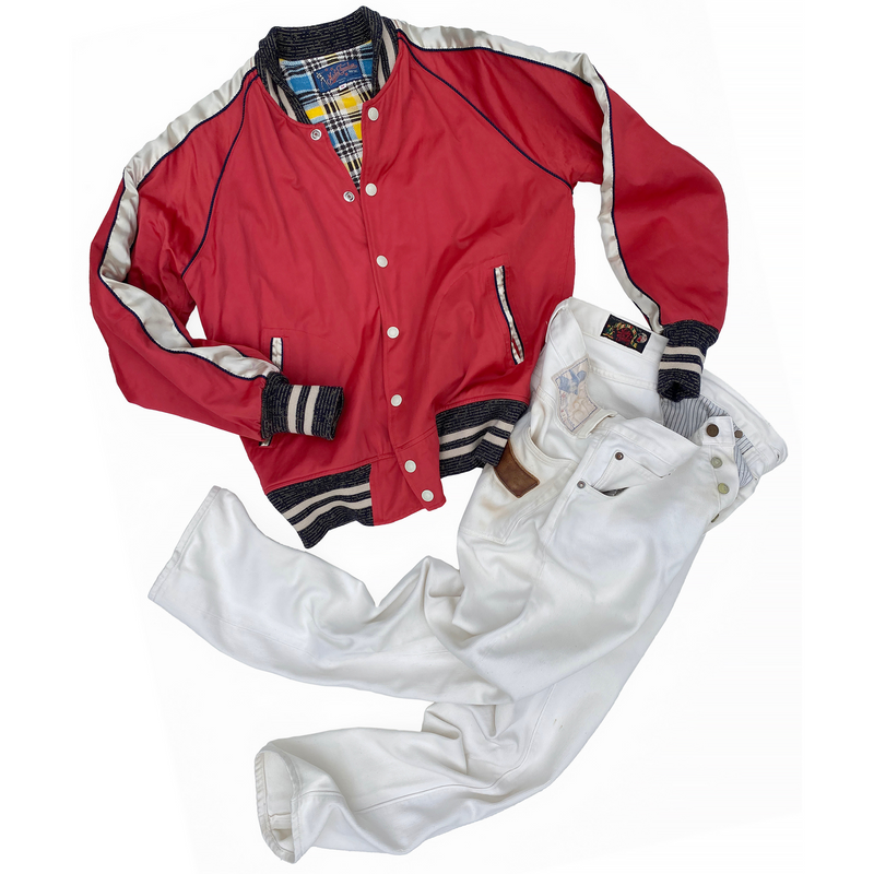 80s Baseball League Chainstitch Varsity Jacket - Men's Small