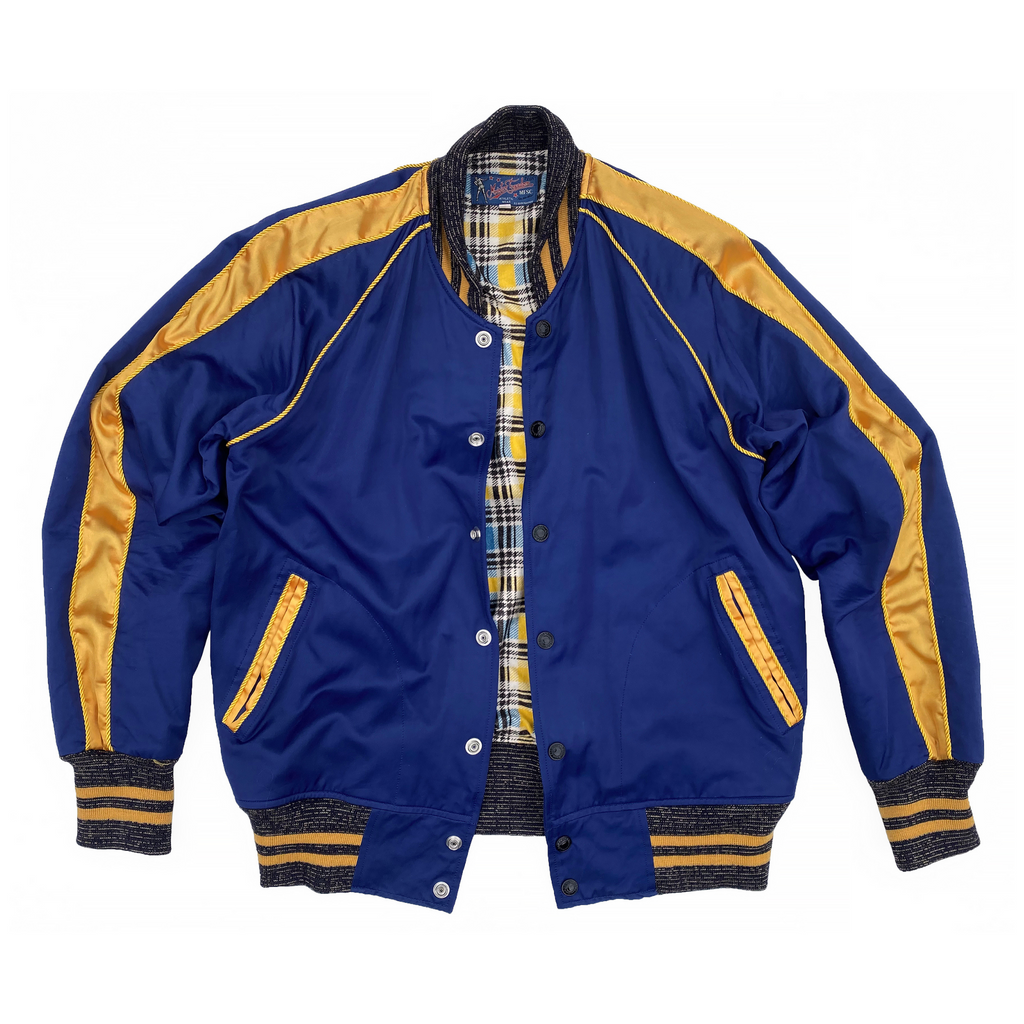 Navy Blue Bomber Hooded Baseball Leather Jacket 