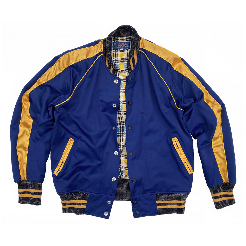 Blue and gold varsity jacket best sale