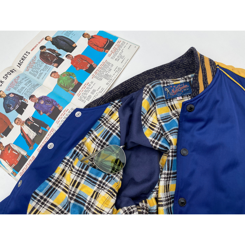 Vintage 100% Cotton Blue/Yellow Plaid Medium Long Sleeve Shirt